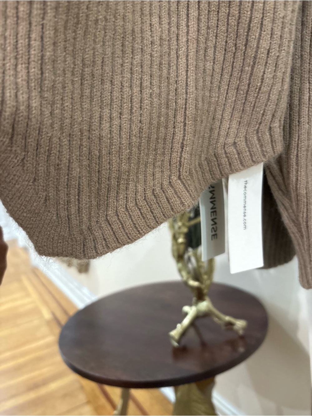 Commense Taupe Ribbed Button-Up Cardigan - Picture 4 of 9
